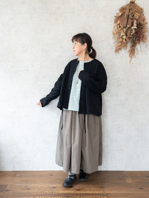 [NATURAL LAUNDRY]ミニ裏毛ドローカーディガン