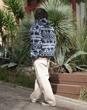 【#Re:room】NATIVE PATTERN BOA ZIP BIG PARKA［REJ140］