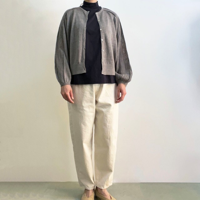 Odour  オウダ―　LINEN CARDIGAN  　OD-KN3115　リネン　レースカーディガン