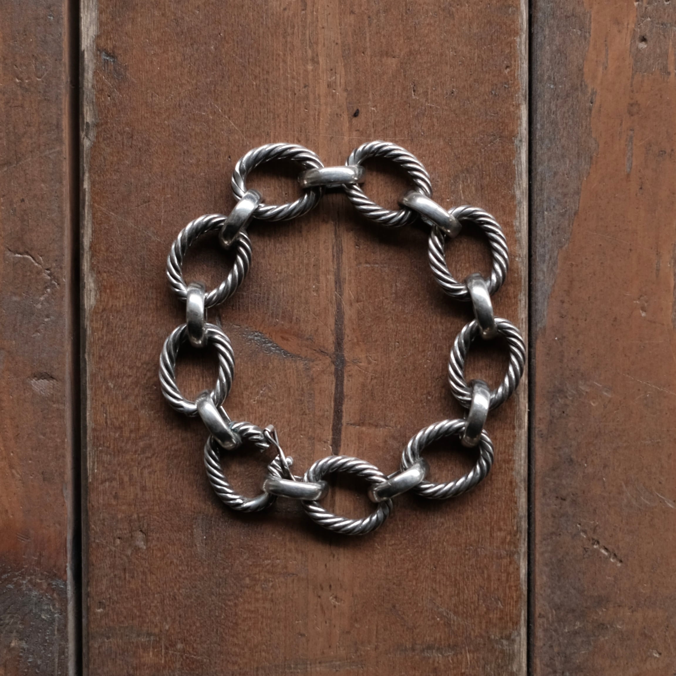 60s FRENCH VINTAGE SILVER800 ROPE DESIGN BRACELET | safarionline