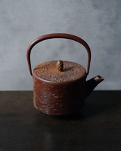 急須　南部鉄器　桜皮寸筒　/　岩手