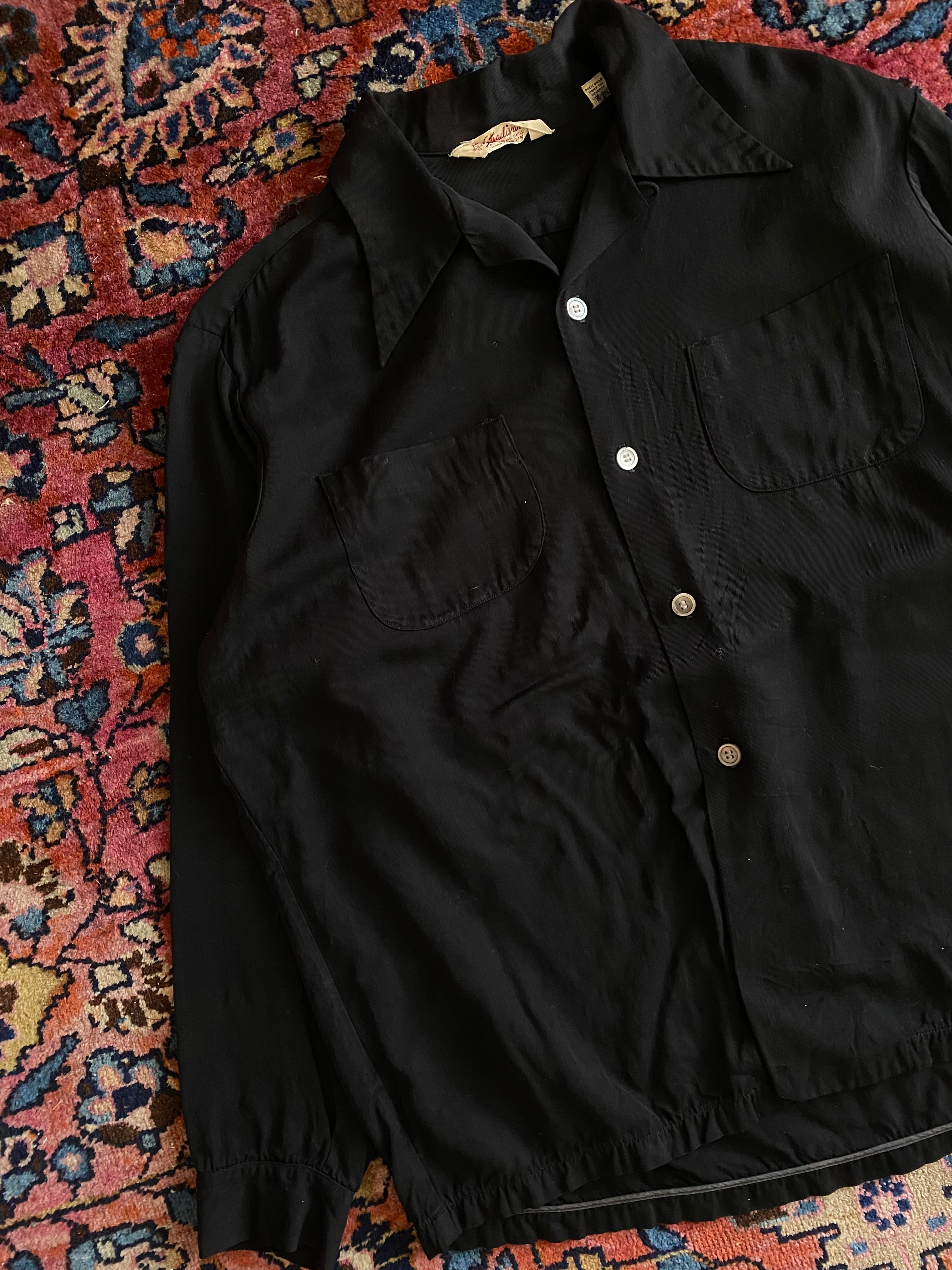 50s PENNEY'S TOWNCRAFT Rayon Shirt / Rayon Shirt / vintage
