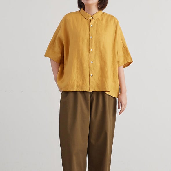 HEAVENLY ヘブンリー レディース ブラウス LINEN REGULAR COLLAR SHIRT