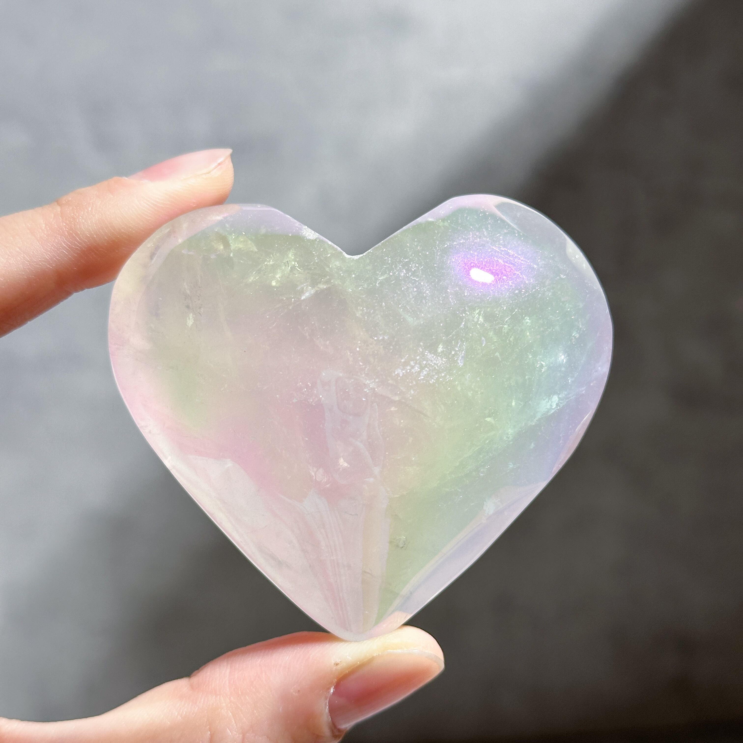 エンジェルオーラハートローズクォーツ 178g 天然石 パワーストーン Bigエンジェルオーラローズクォーツ ハート85♡ Angel Aura Rose