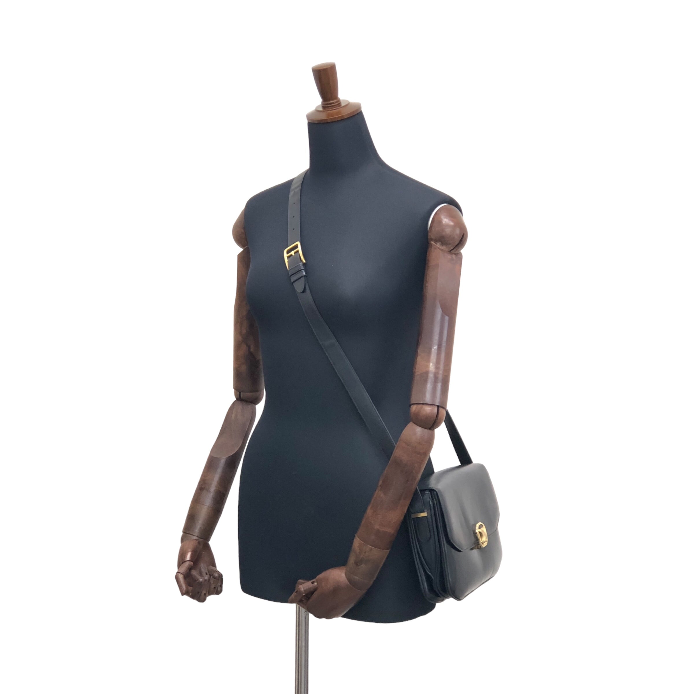 CELINE セリーヌ ショルダーバッグ ダークネイビートリオンフ レザー