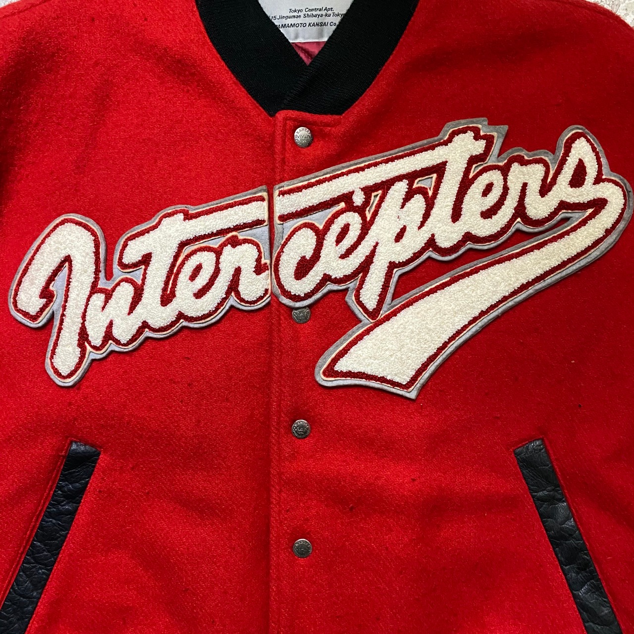 KANSAI MAN ice hockey motif leather switching blouson