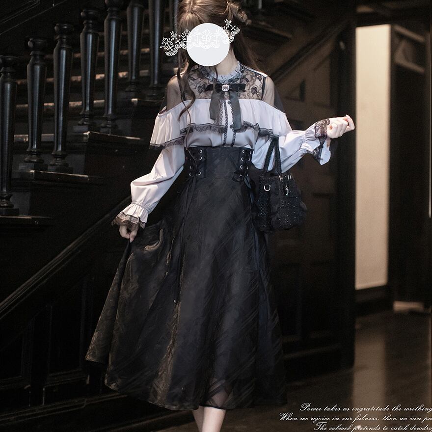 クラシカルロリィタ コルセットスカート 控えめ チェック フレア