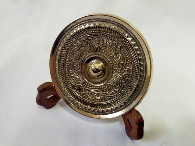 実用青銅鏡(小)C 高錫青銅製 卓上ミラー 手鏡 青銅器レプリカ 古代中国 三国志