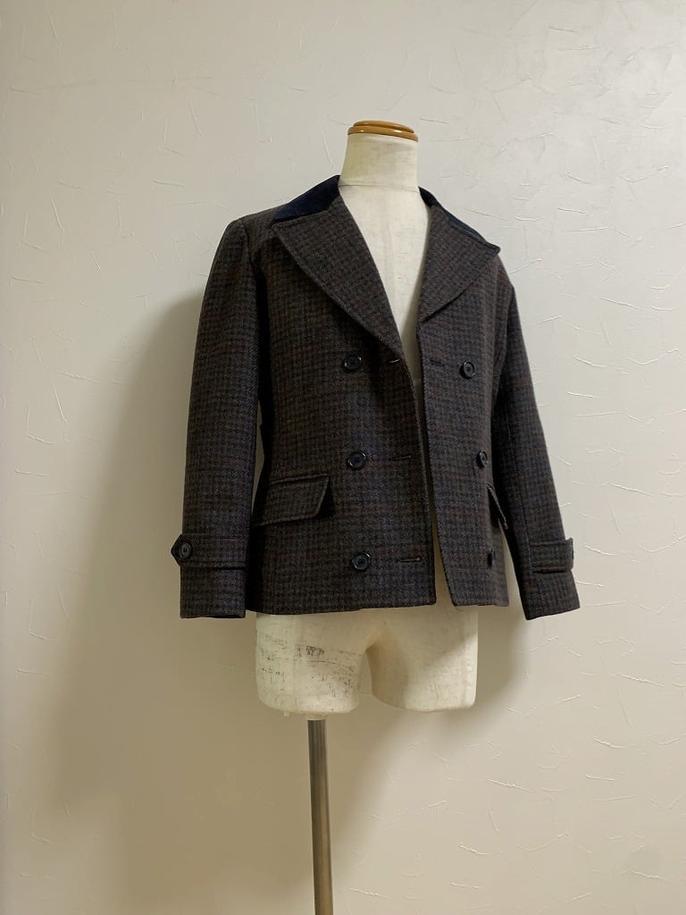 1970~80's Switched Design Double Breasted Short Jacket