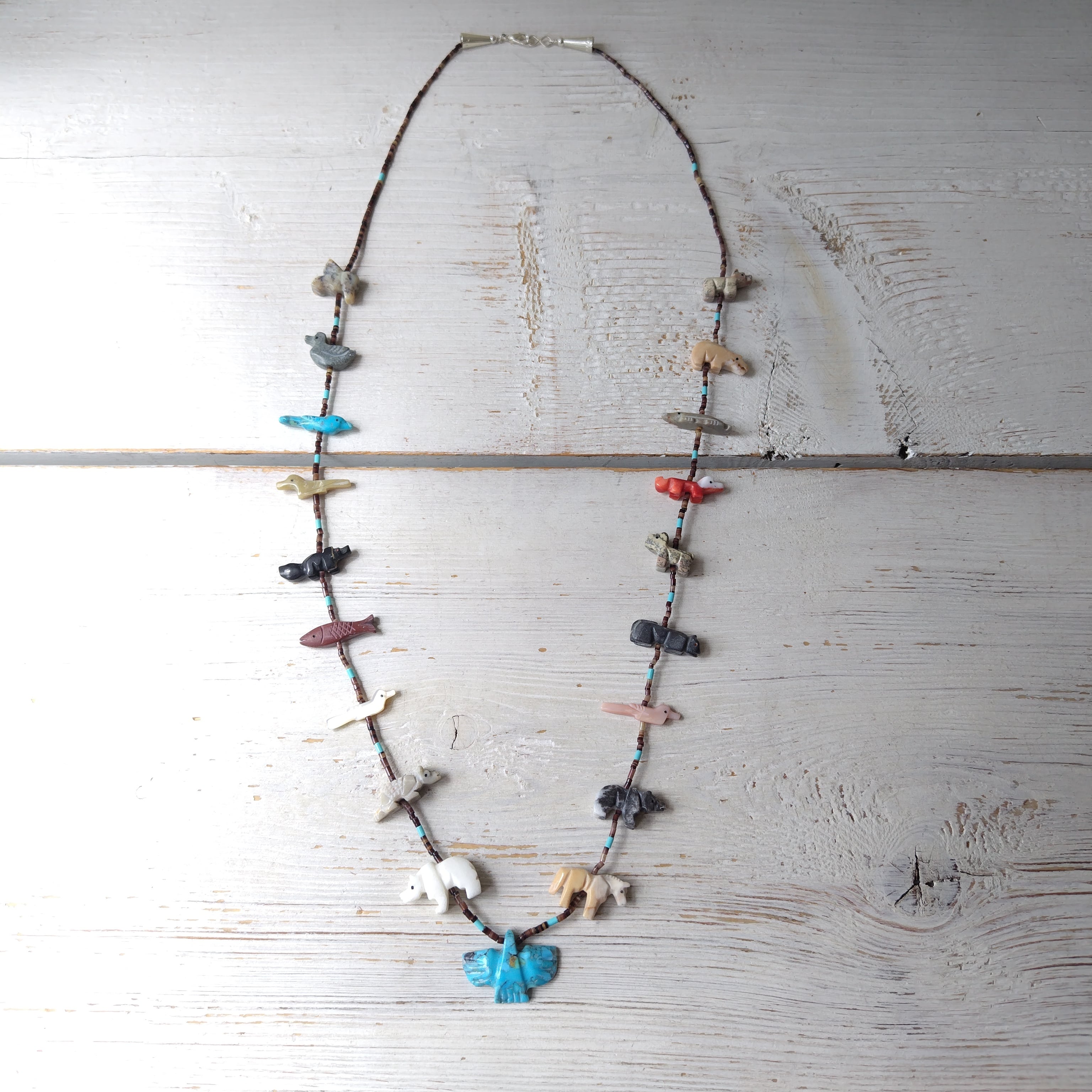 ZUNI Andrea Lonjose インレイ シルバー ブローチ + ネックレストップ