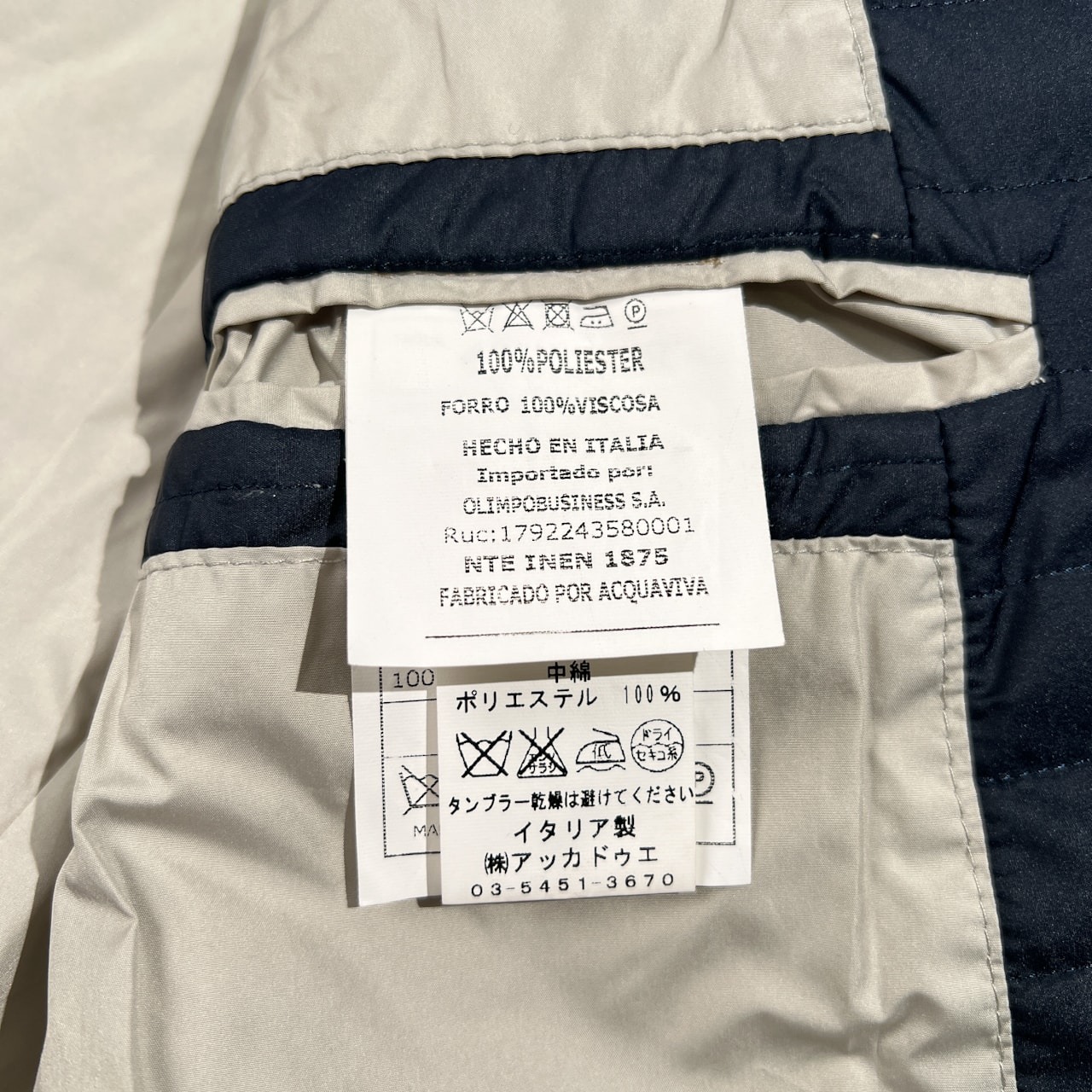 イタリア製 Luciana Di Martina ルチアーノ ディ マルティナ 中綿 テーラードジャケット サイズ 48 R /ネイビー/メンズ