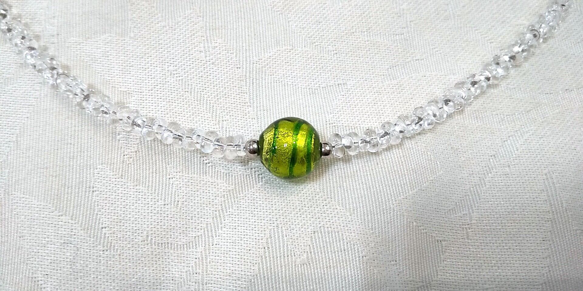 【羽織紐】一粒トンド グリーン2色螺旋G