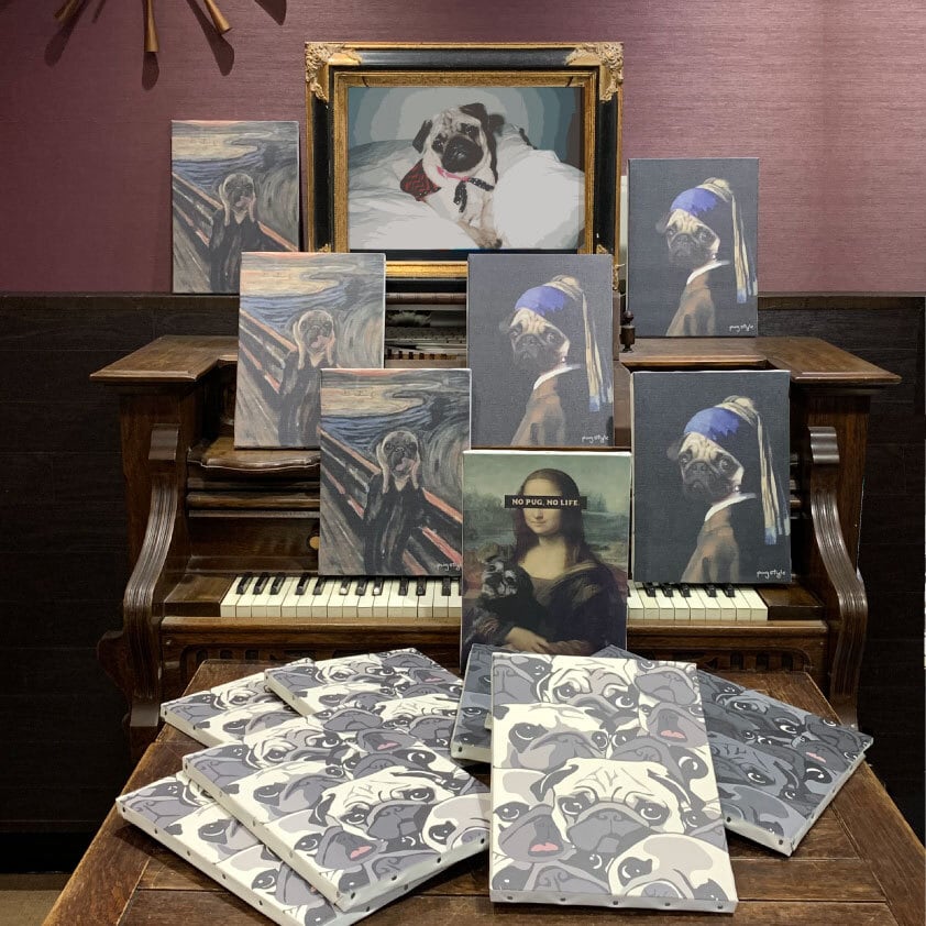 真珠の耳飾りのパグ】パグ名画アートキャンバス | PUG STYLE
