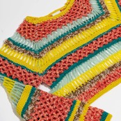 Colorful Crochet Border Top Knit