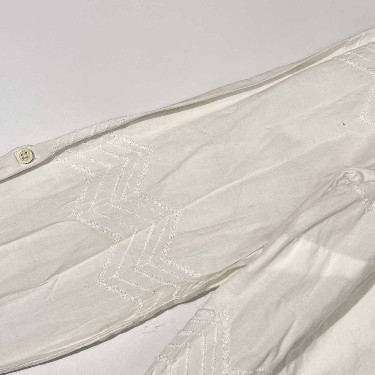 TOMMY HILFIGER トミーヒルフィガー RELAXED FIT ハーフボタン 長袖シャツ M/ホワイト レディース