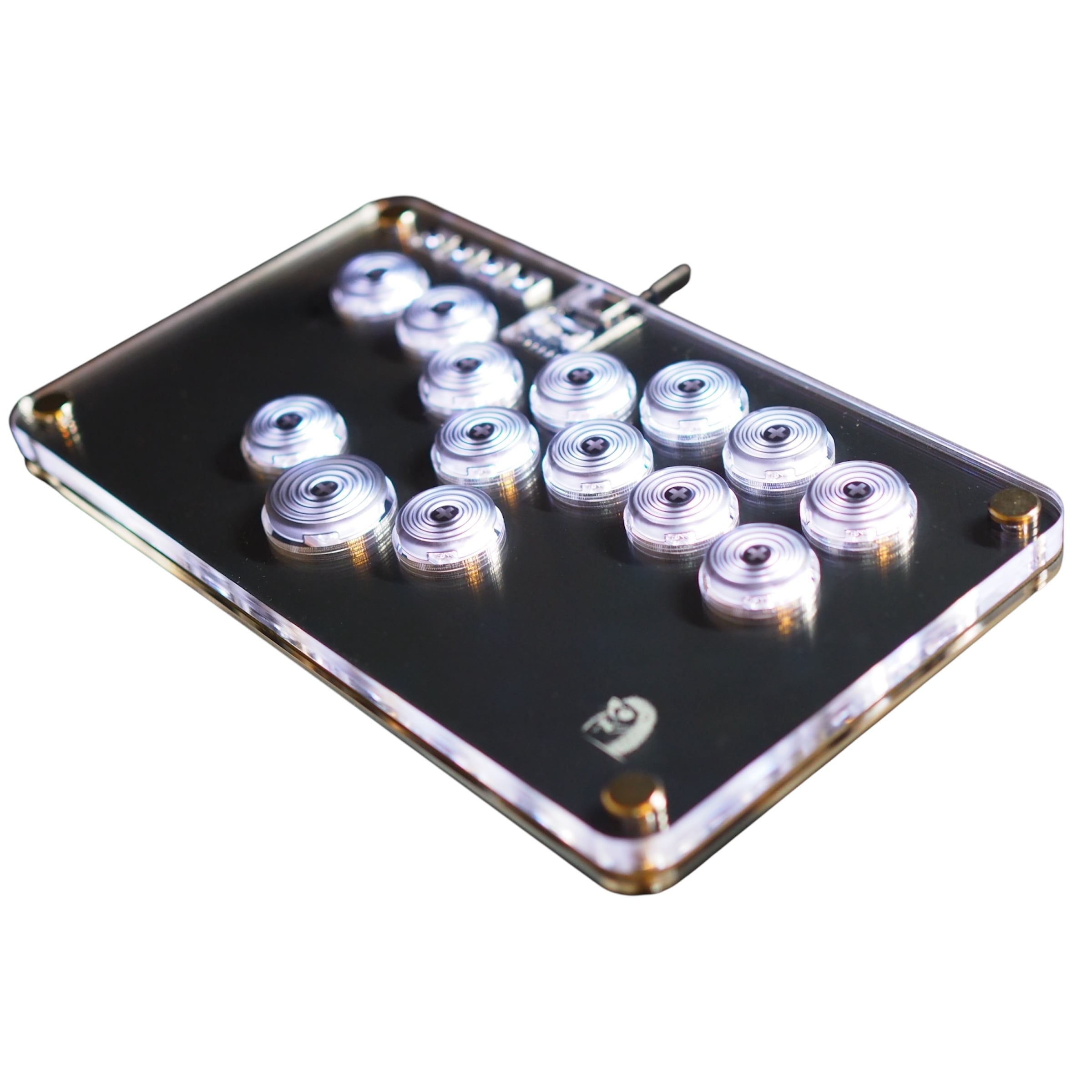 【LED】アクリルミニレバーレス１4ボタン　ブラック LED】アクリルミニレバーレス14ボタン ブラック | SPIKE SHOP