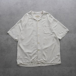 Tommy Bahama Silk Rayon open-collar shirt offwhite [XL] 古着