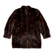Mink Fur ミンク系 本毛皮 リアルファー コート ジャケット サイズ 13 /ブラウン系/レディース/毛皮/ファー