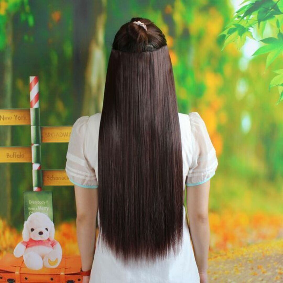 襟足 エクステ ストレート 簡単イメチェン！ さらさら ナチュラル ロング