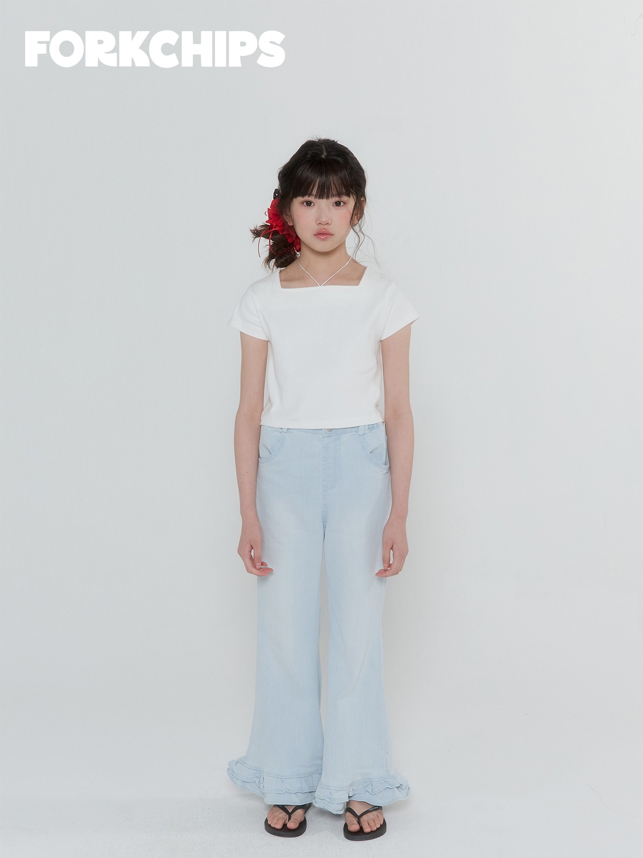 [FORKCHIPS] 로제프릴청바지 (JS/JM/JL/JXL) / [포크칩스] 로제프릴청바지 (JS/JM/JL/JXL)