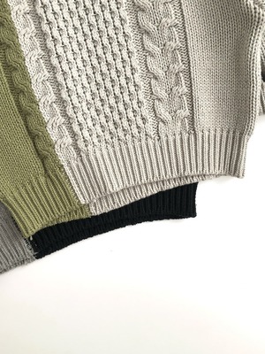 〈80-130size〉ツートンシンプルニットセーター