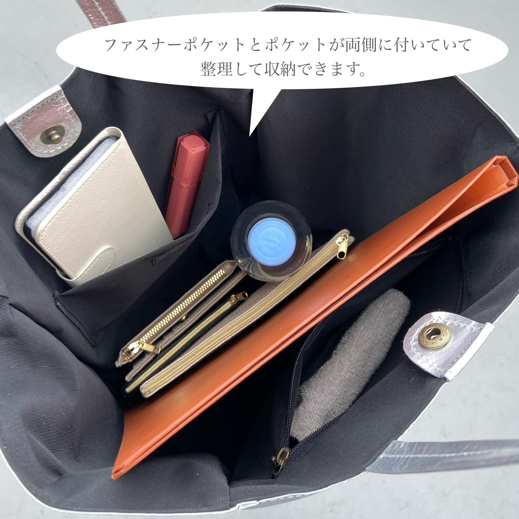 ★ハンドメイド★日本製★本革★ショルダーバッグ★Ａ４★新品★シルバー色★ ☆ハンドメイド☆日本製☆本革☆L字ファスナー☆斜め掛けショルダー