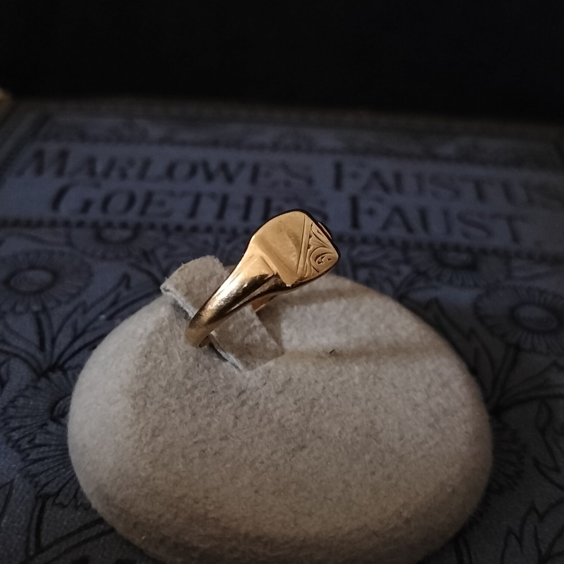 UK antique ring 9K 21号 イギリス 英国 バーミンガム ヴィンテージ シグネットリング 9k 9ct UK