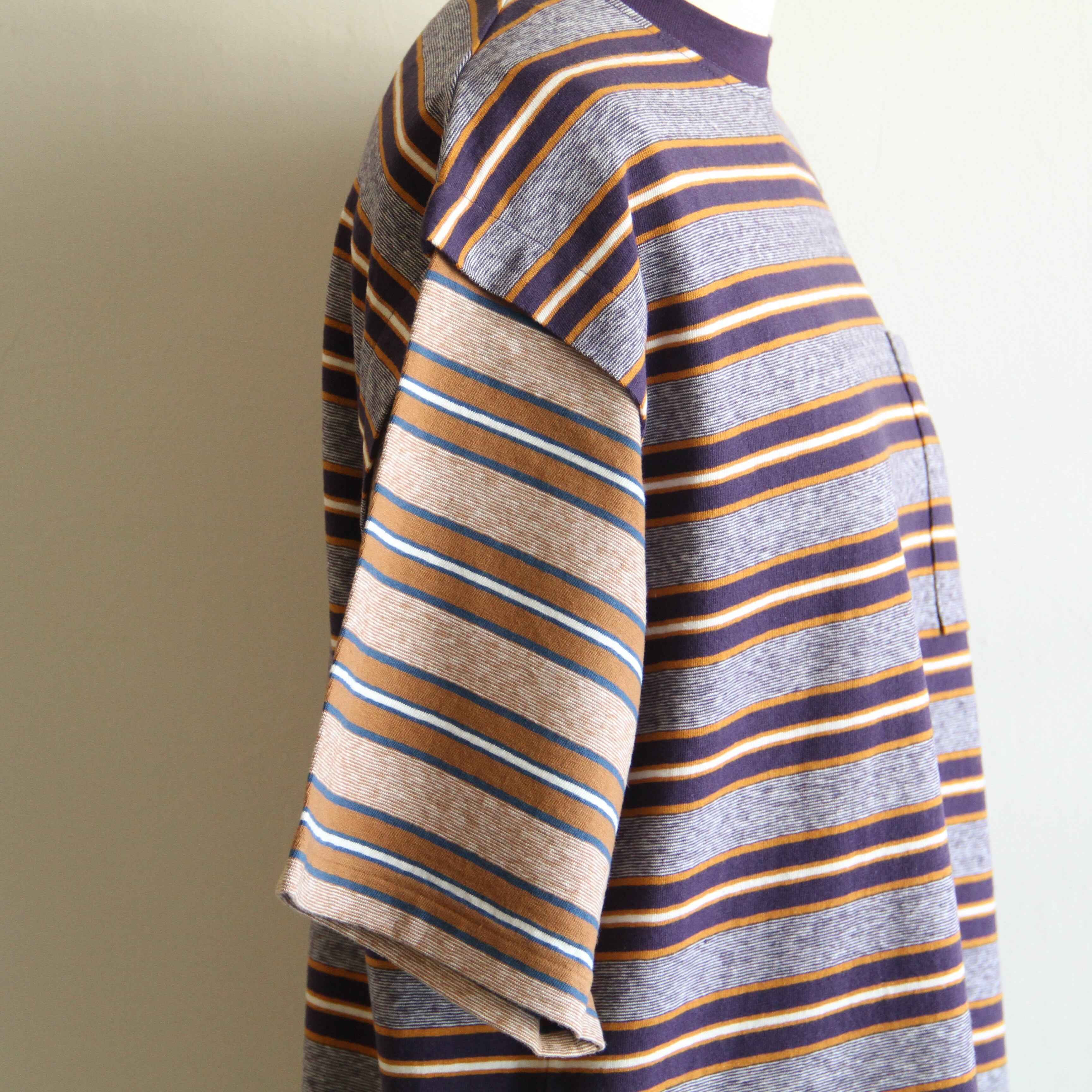 PHEENY【 womens 】Multi border layered short sleeve tee