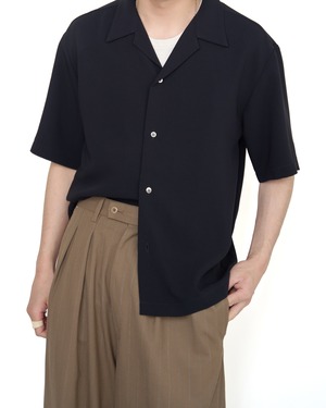 ROTOL "Fluid Open Collar Shirt 〔BLACK〕"
