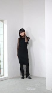 kotoha yokozawa - GHOST TODO Dress Longsleeve Highneck +Inner :Black|透けるチュール/インナーセット/サイズで印象が変わる