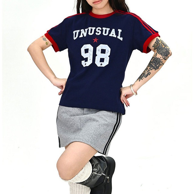 ユニバーシティロゴナンバリングリンガーTシャツ 2col   R01715