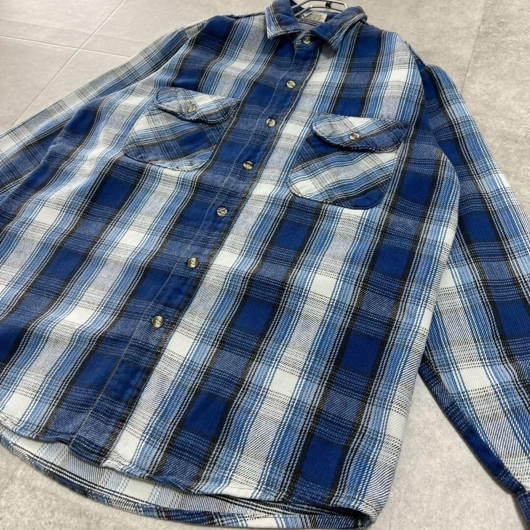 FIVE BROTHER ファイブブラザー ネルシャツ 90s 青 チェック M