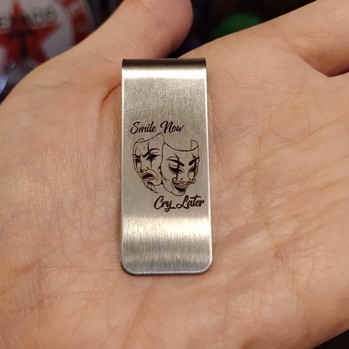 マネークリップ/ステンレス シルバー/ツーフェイス/アメリカン雑貨 USA 財布 キーホルダー