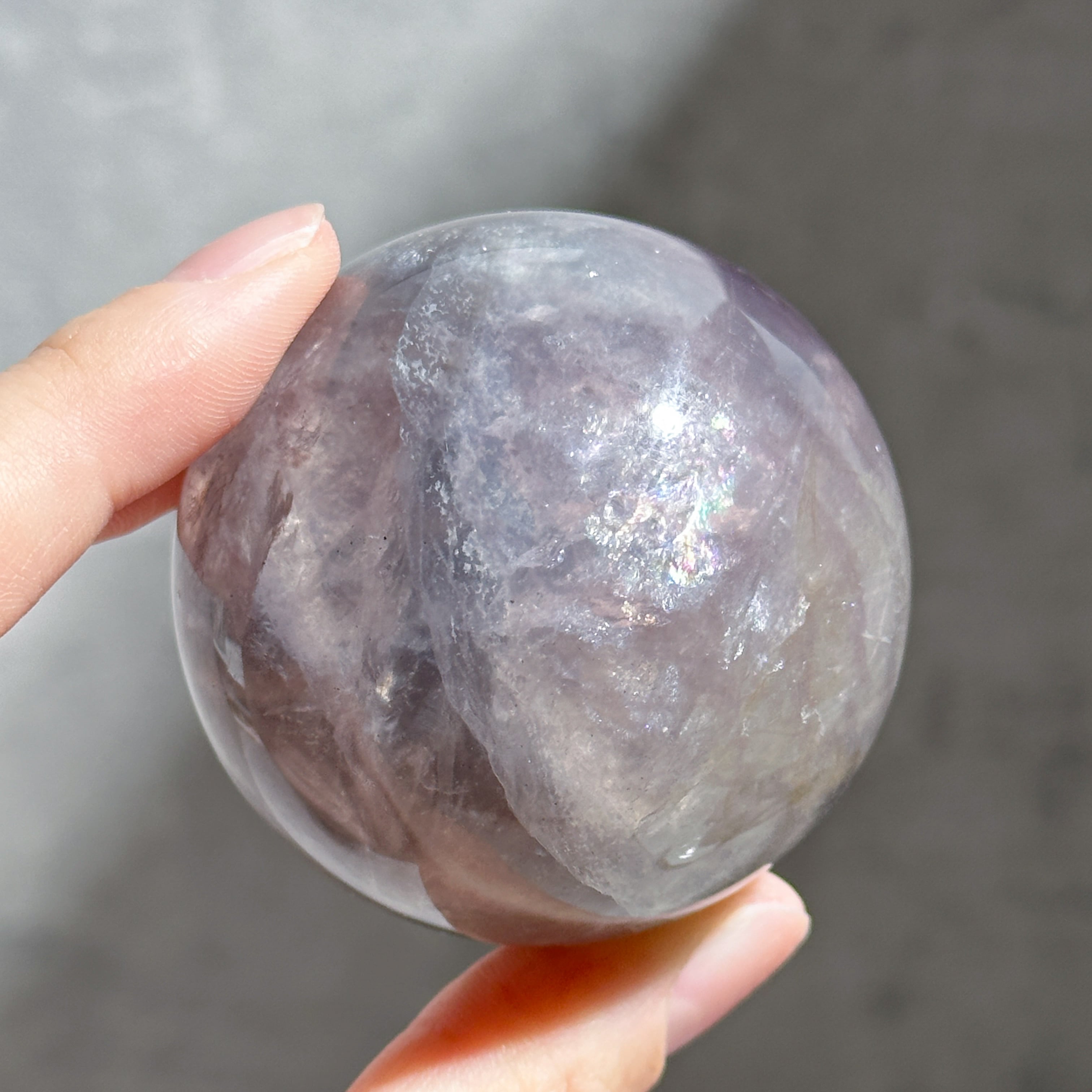 レピドライト×フローライト スフィア21◇Lepidolite◇天然石・鉱物