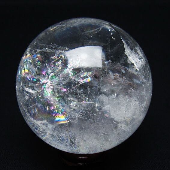 水晶 丸玉 虹入り 59mm スフィア 置物 水晶玉 一点物 151-8772