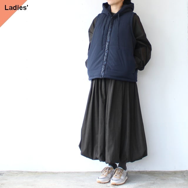 IKITSUKE 中綿フードベスト Padding hood vest (Navy)