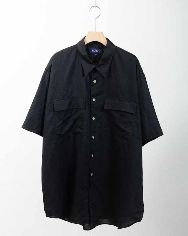 double pocket ramie cotton shirt
