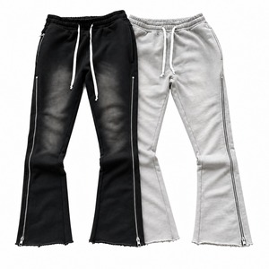 【P398】ZIP DRIP FLARE PANTS