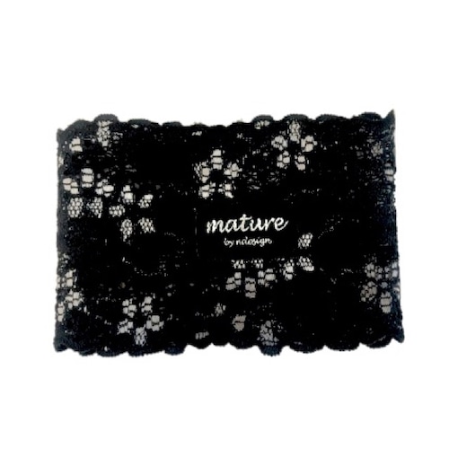 Kid's lace sopporter  flower black