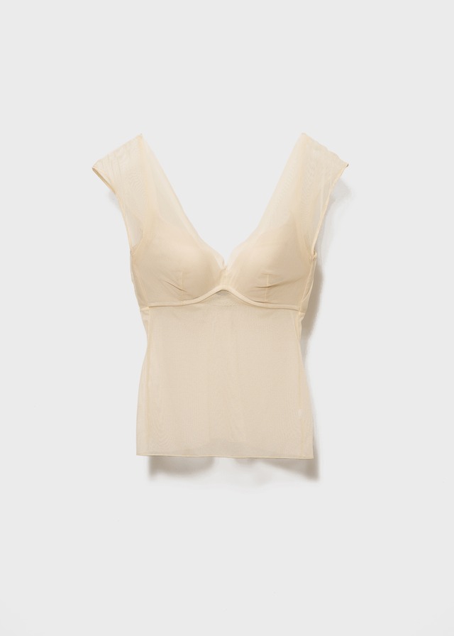 NICENICE MOMENT / Mesh French Top - Mesh Beige