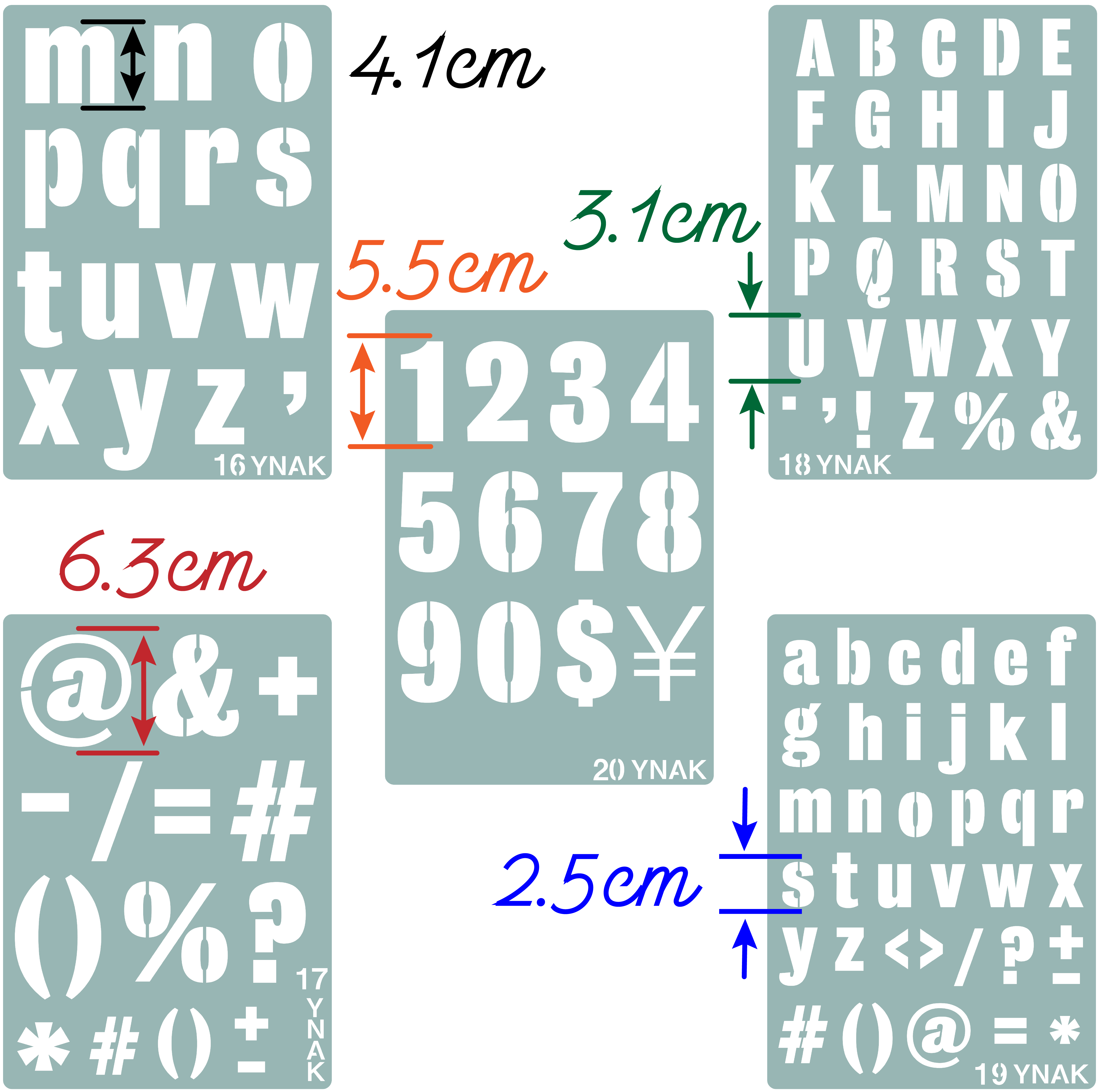 No.64 送料込 ステンシルシート アルファベット 数字 大文字