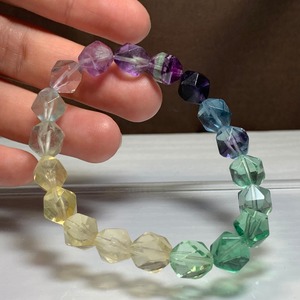 3.透明度高☆カット・グラデーション風 フローライト ブレスレット