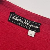 イタリア製 Salvatore Ferragamo サルヴァトーレ フェラガモ ニット カーディガン L/レッド メンズ
