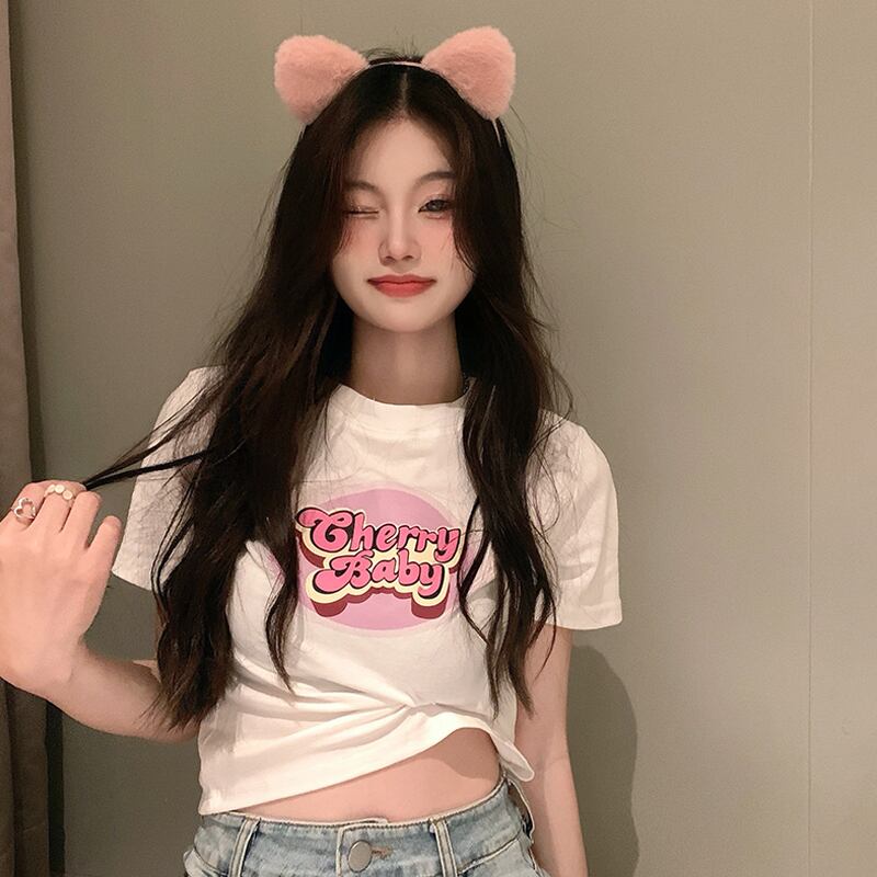 ショートTシャツ サマースタイルスリムトップス ドレス 大人ガーリー スウィート キュート カジュアル 夏物 試着室1481301857