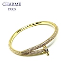 18k plating cz diamond nail bracelet