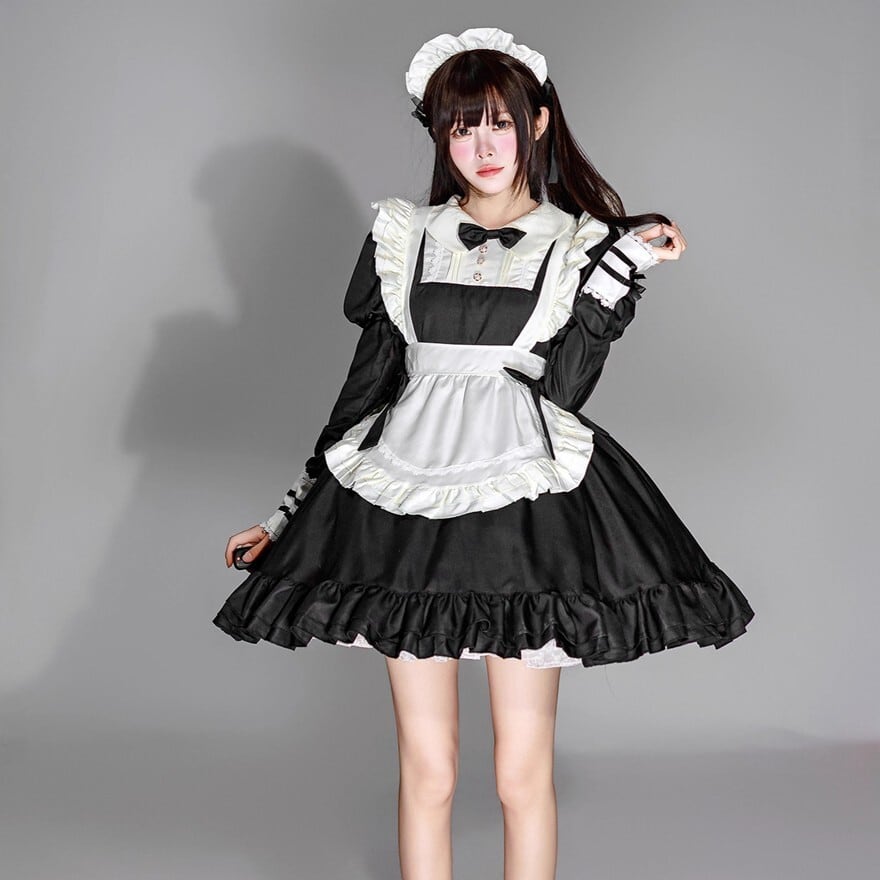クラロリ セーラー メイド服｜ミニ丈フリルエプロンドレス コンカフェ