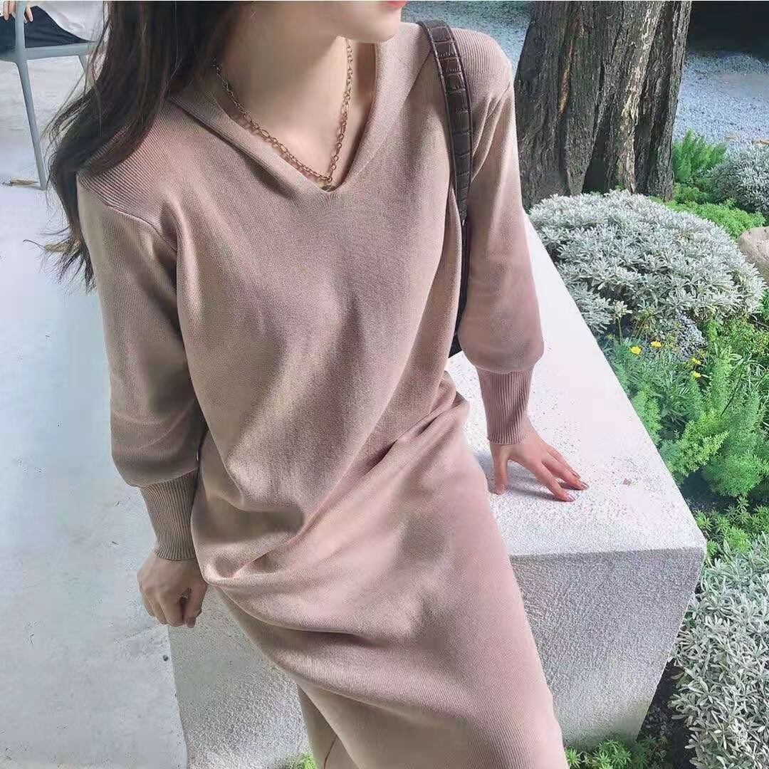 フードニットワンピース　AJ1050-9040