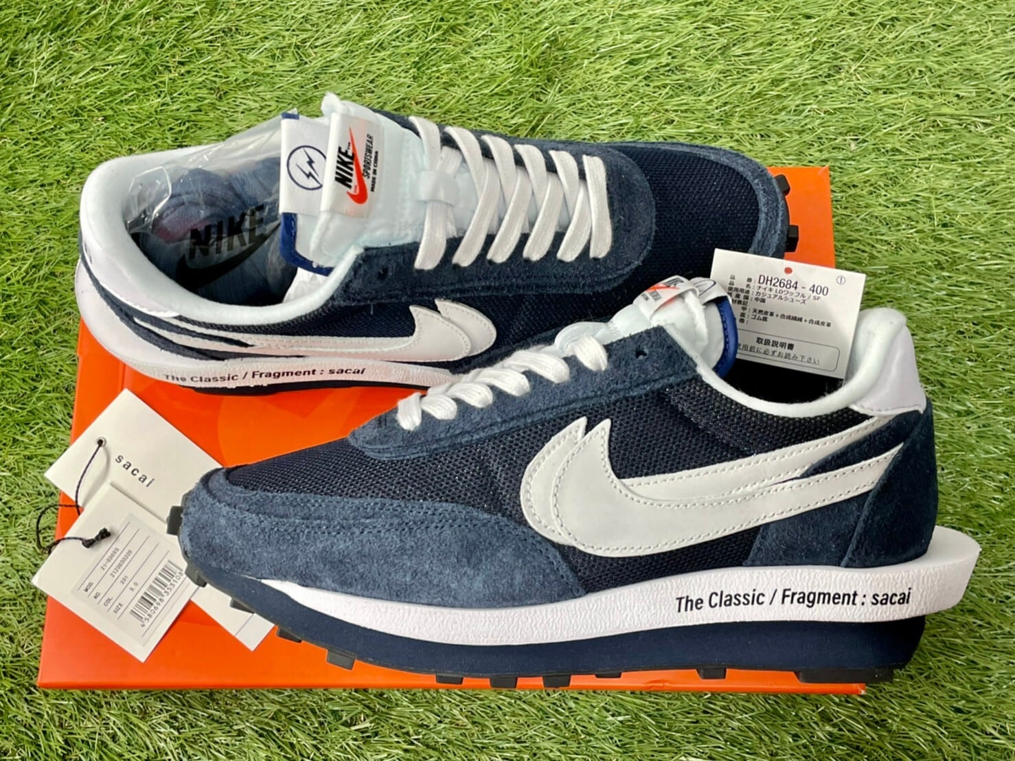 NIKE × sacai × FRAGMENT LDWAFFLE/SF BLACKEND BLUE DH2684-400 27cm 