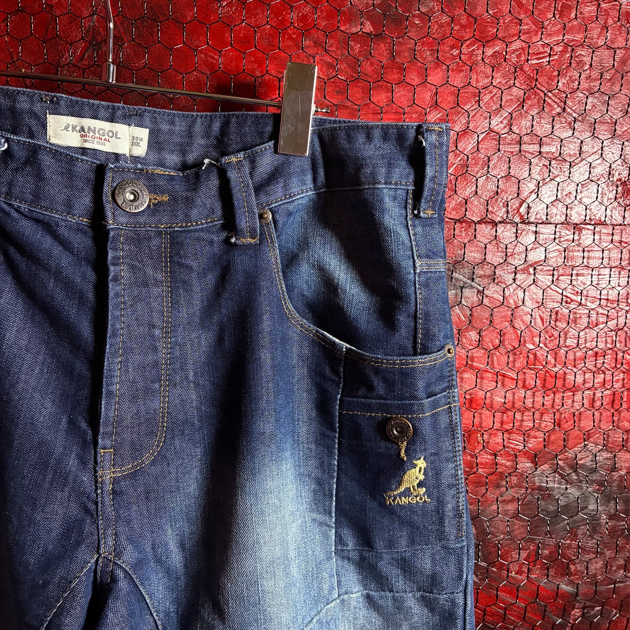 00s〜　KANGOL Hip Hop デニムパンツ　カンゴール　W38