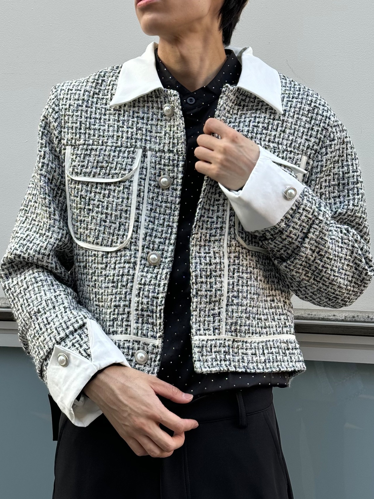 【ALUDE SELECT】white tweed jacket
